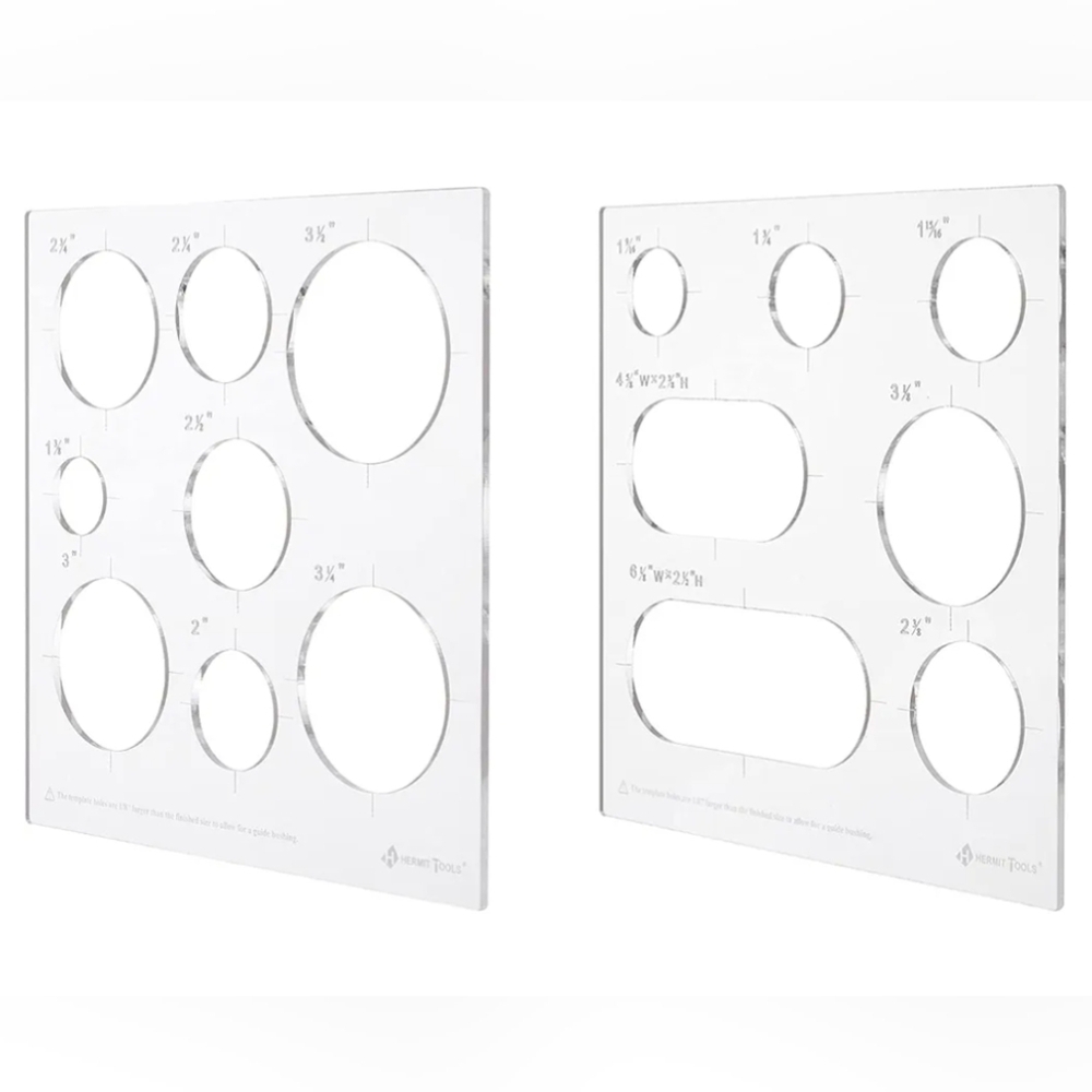New Set Of 2 Pcs Acrylic Circle/Grommet Template Set For Woodworking In 15 Size